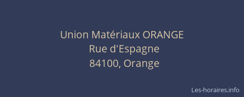 Union Matériaux ORANGE