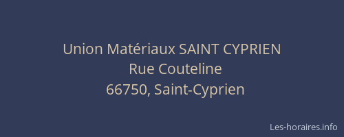 Union Mat&eacute;riaux SAINT CYPRIEN