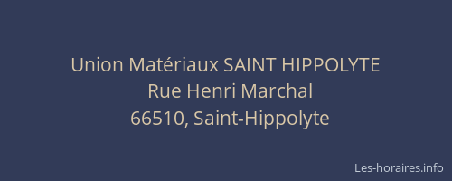 Union Mat&eacute;riaux SAINT HIPPOLYTE