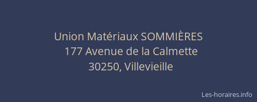 Union Mat&eacute;riaux SOMMI&Egrave;RES