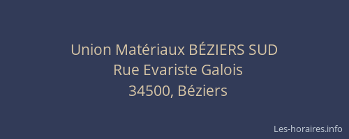 Union Matériaux BÉZIERS SUD