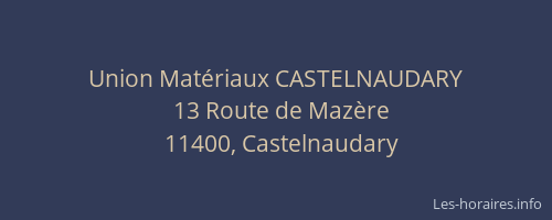 Union Matériaux CASTELNAUDARY