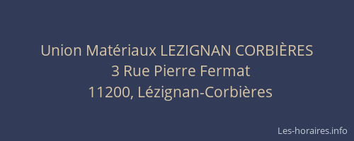 Union Matériaux LEZIGNAN CORBIÈRES