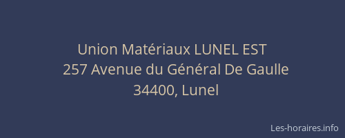 Union Matériaux LUNEL EST