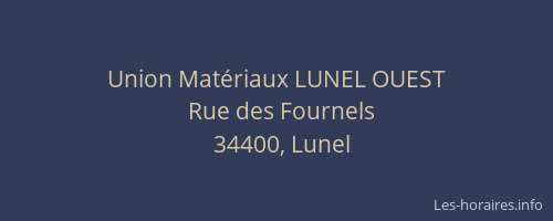 Union Matériaux LUNEL OUEST