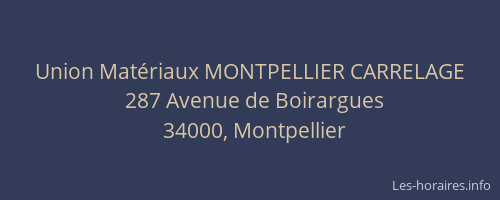Union Matériaux MONTPELLIER CARRELAGE
