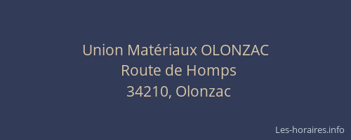 Union Matériaux OLONZAC