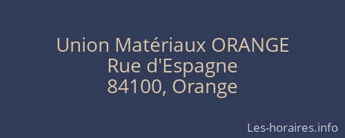 Union Matériaux ORANGE