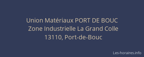 Union Matériaux PORT DE BOUC