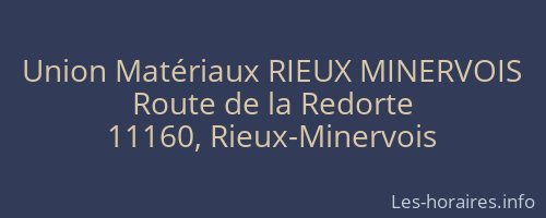 Union Matériaux RIEUX MINERVOIS