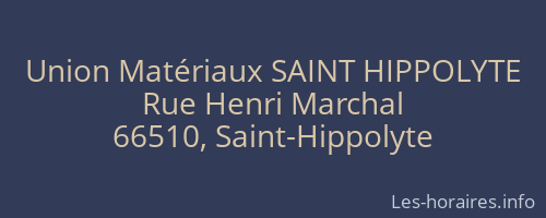 Union Matériaux SAINT HIPPOLYTE