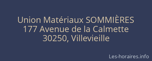 Union Matériaux SOMMIÈRES