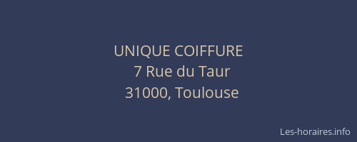 UNIQUE COIFFURE