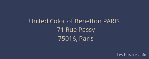 United Color of Benetton PARIS