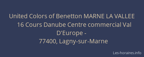 United Colors of Benetton MARNE LA VALLEE