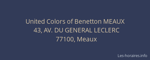 United Colors of Benetton MEAUX