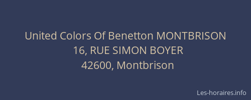 United Colors Of Benetton MONTBRISON