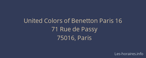United Colors of Benetton Paris 16