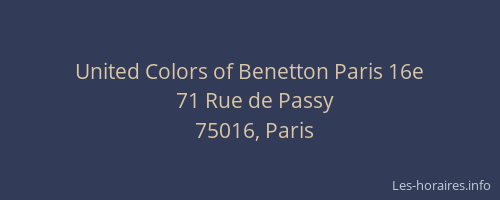 United Colors of Benetton Paris 16e