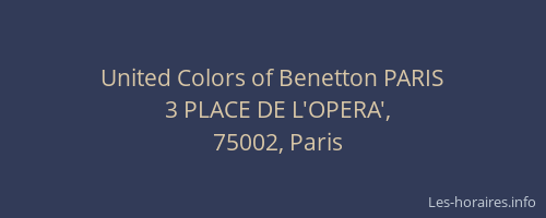 United Colors of Benetton PARIS