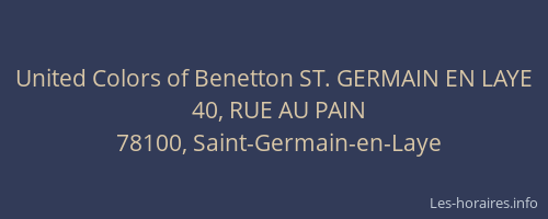 United Colors of Benetton ST. GERMAIN EN LAYE