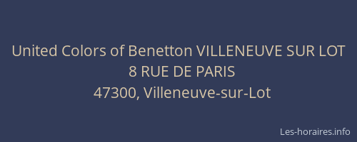 United Colors of Benetton VILLENEUVE SUR LOT