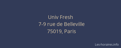 Univ Fresh