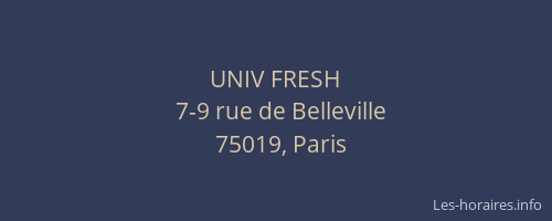 UNIV FRESH