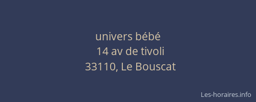 univers b&eacute;b&eacute;