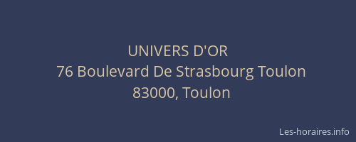 UNIVERS D'OR