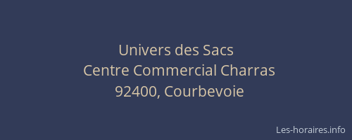 Univers des Sacs