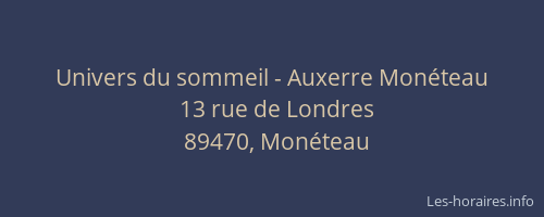 Univers du sommeil - Auxerre Mon&eacute;teau