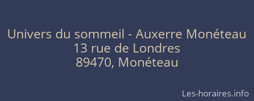 Univers du sommeil - Auxerre Monéteau