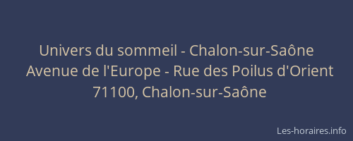 Univers du sommeil - Chalon-sur-Saône