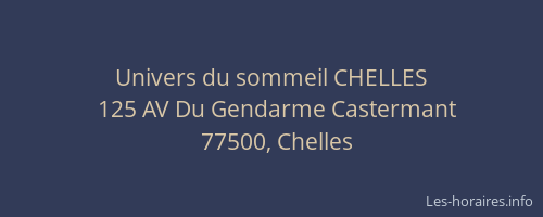 Univers du sommeil CHELLES