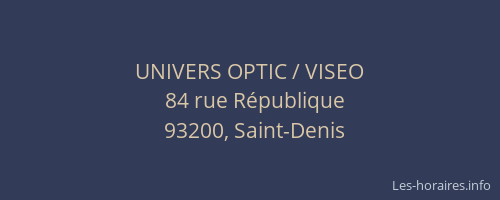UNIVERS OPTIC / VISEO