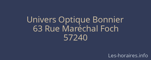 Univers Optique Bonnier