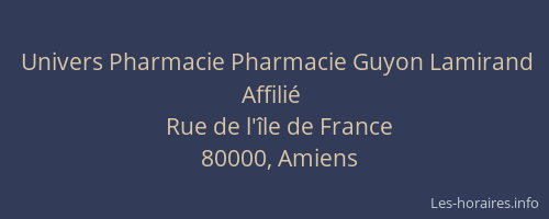 Univers Pharmacie Pharmacie Guyon Lamirand Affilié