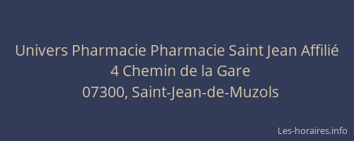 Univers Pharmacie Pharmacie Saint Jean Affilié