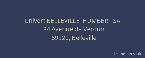 Univert BELLEVILLE  HUMBERT SA