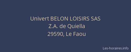 Univert BELON LOISIRS SAS