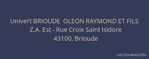 Univert BRIOUDE  OLEON RAYMOND ET FILS