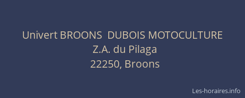 Univert BROONS  DUBOIS MOTOCULTURE