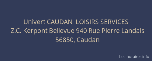 Univert CAUDAN  LOISIRS SERVICES