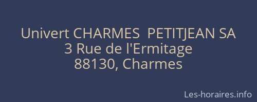 Univert CHARMES  PETITJEAN SA