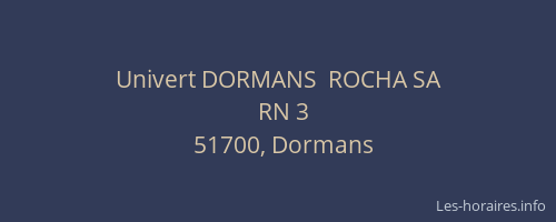 Univert DORMANS  ROCHA SA