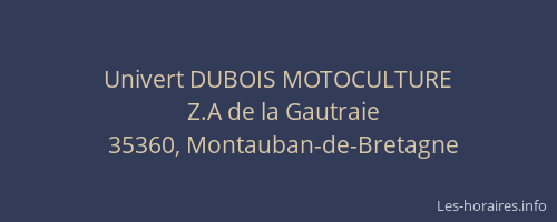 Univert DUBOIS MOTOCULTURE