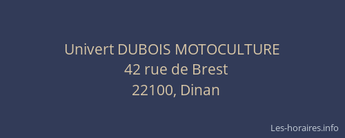 Univert DUBOIS MOTOCULTURE