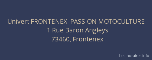 Univert FRONTENEX  PASSION MOTOCULTURE