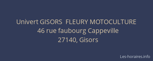 Univert GISORS  FLEURY MOTOCULTURE
